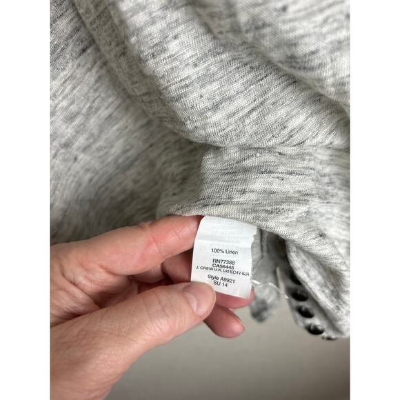 J. Crew Gray Linen Relaxed Fit  Tank Top with Silver Stud Detail Size L - Picture 6 of 7